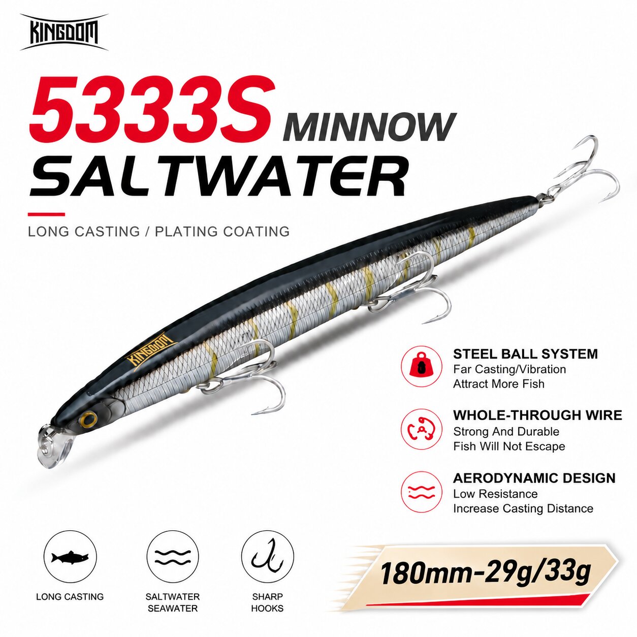 Fishing Lure Swimbait - Kingdom Isca Esca Artificiale 180mm 29/33g