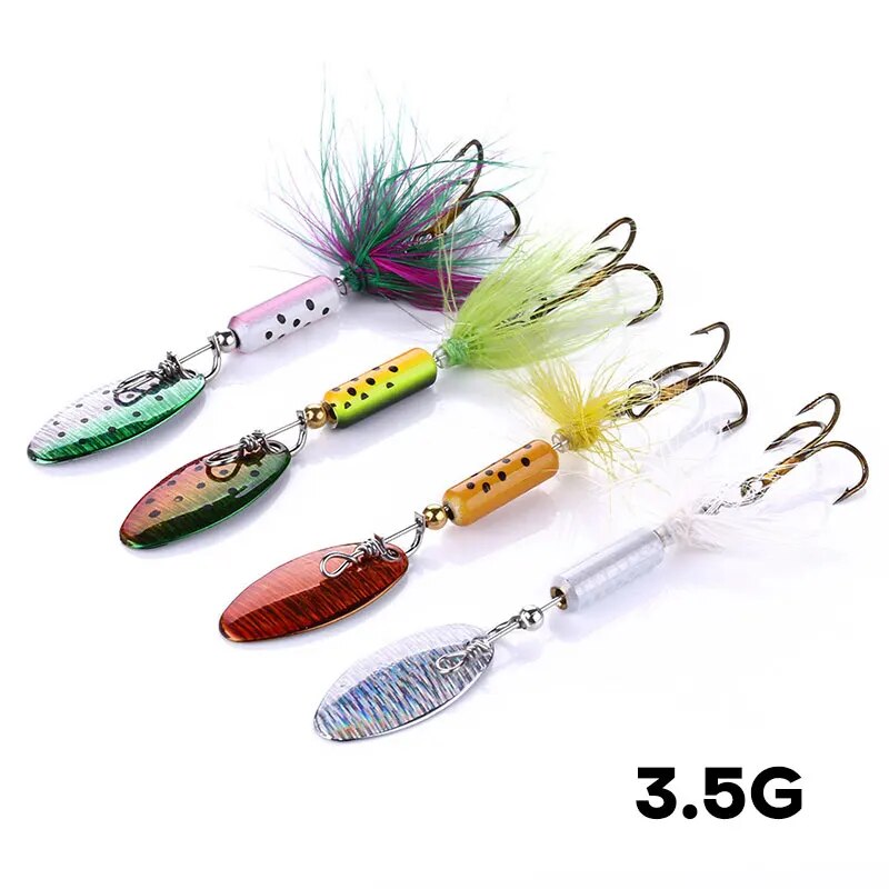 Fishing Lure Spoon - Metallo VIB Esche 1PCS 3.5g Piuma