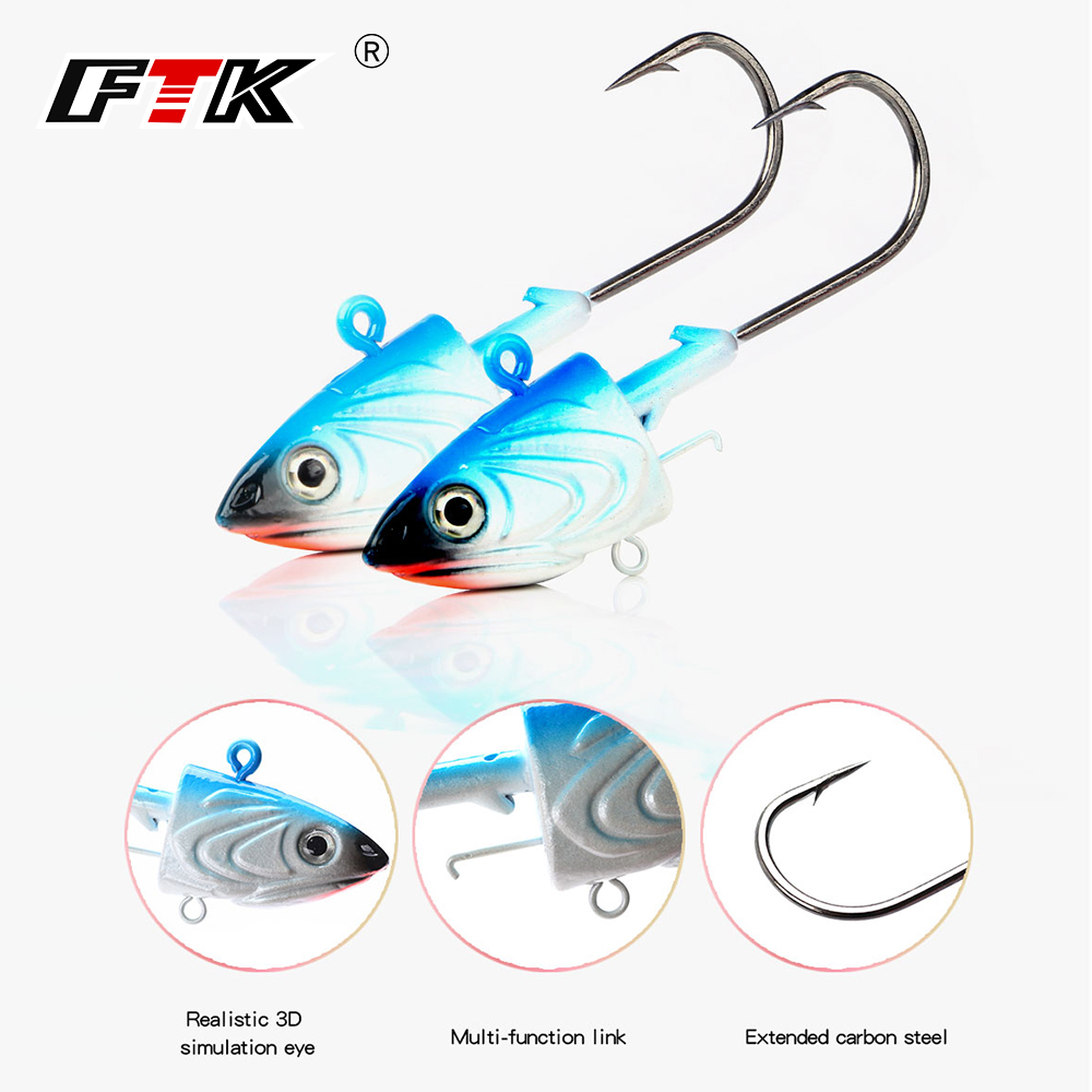 Fishing Lure Soft Plastic - FTK 2PCS Jig Head Amo da