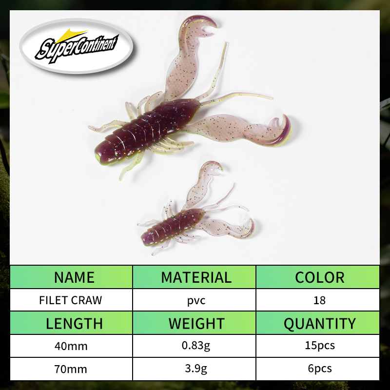 2023 Supercontinent Filet Craw - Fishing Lure Soft Plastic recensione e prezzo